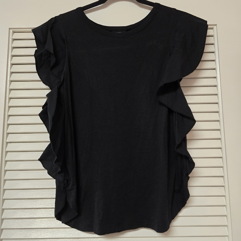 Who What Wear - Black Sleeveless Ruffle Top